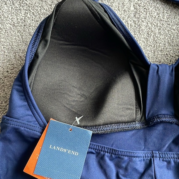 Lands end blue halter swimsuit top deep sea size 14 beaches living seperate new - Picture 5 of 7
